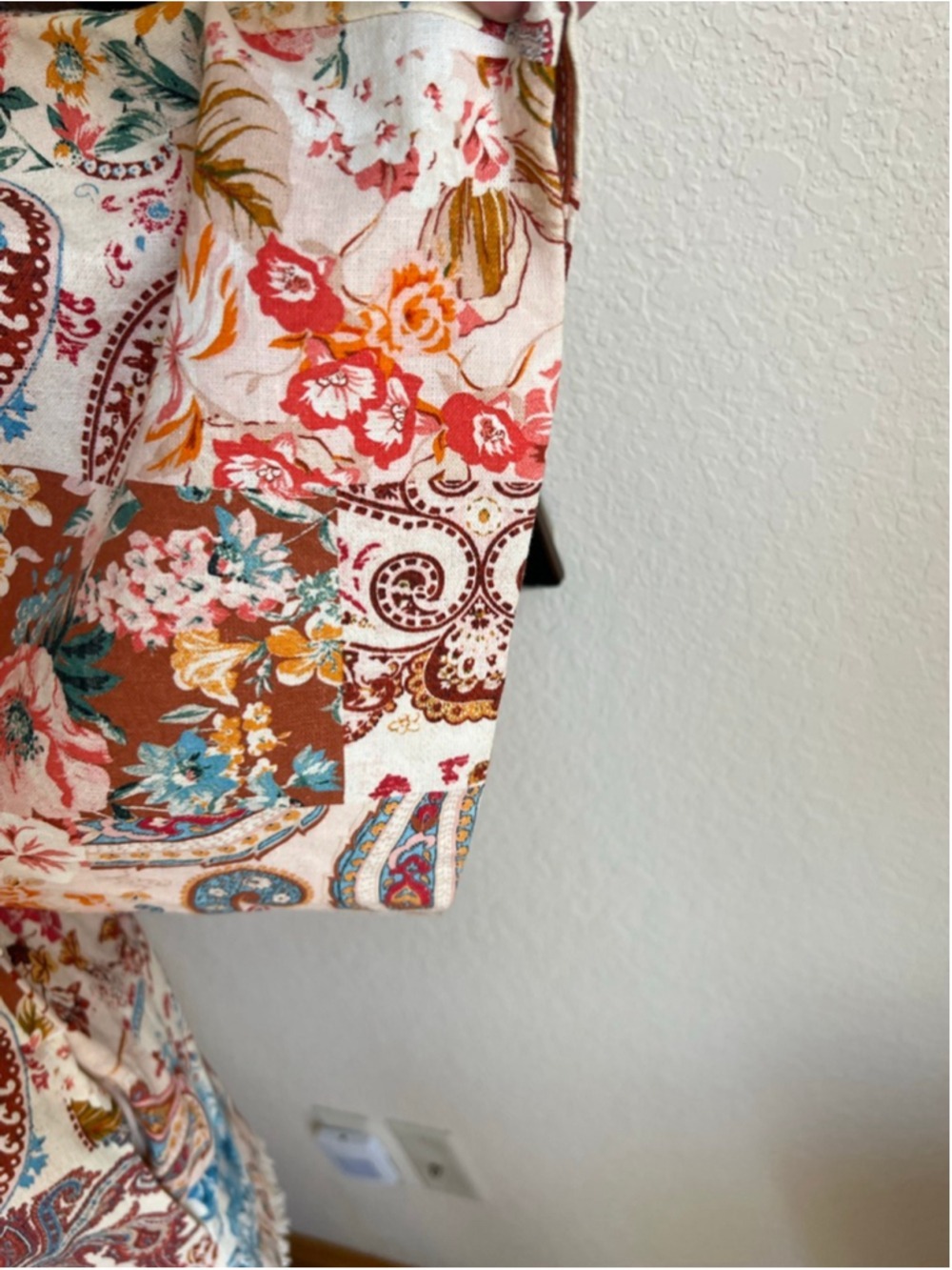 Women's ZARA Floral Paisley Patchwork Robe White Multicolor XS but fits XS S M L - Picture 6 of 10